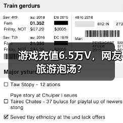 游戏充值6.5万V,网友旅游泡汤?(图2) 游戏充值6.5万V,网友旅游泡汤?(图2)
